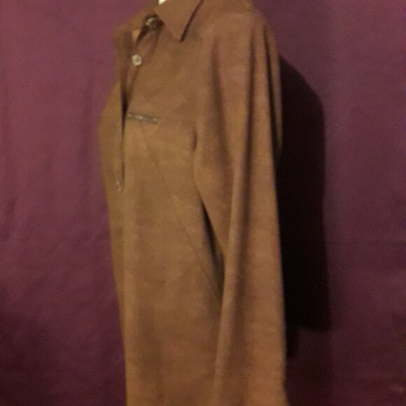 Vintage 80s 1980s Womens Unisex ConradC Western Dress Shirt - Brown Small Medium - Picture 7 of 10